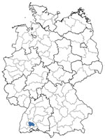 Location of cattle herds within Germany from which blood samples from affected cattle were subjected to metagenomic analysis and which tested positive for the novel Shamonda virus clade (blue dots) detected in Germany, 2026. The boundaries of the German federal states (thick lines) and districts (thinner lines) are shown. Map retrieved from the Federal Agency for Cartography and Geodesy (https://www.bkg.bund.de); data license Germany attribution version 2.0 (https://www.govdata.de/dl-de/by-2-0).